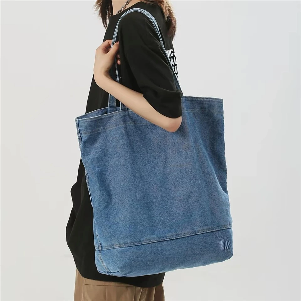 Versatile, Simple And Large-capacity Denim Cotton Bag suppliers