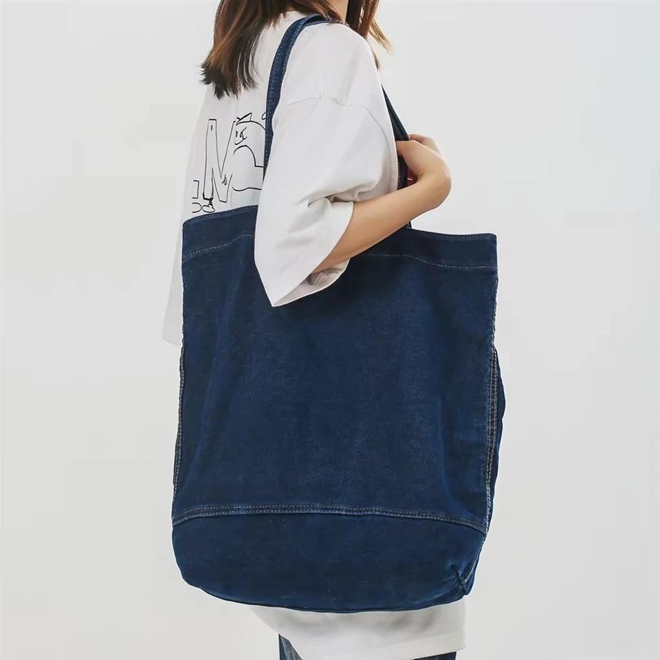 Versatile, Simple And Large-capacity Denim Cotton Bag manufacturers